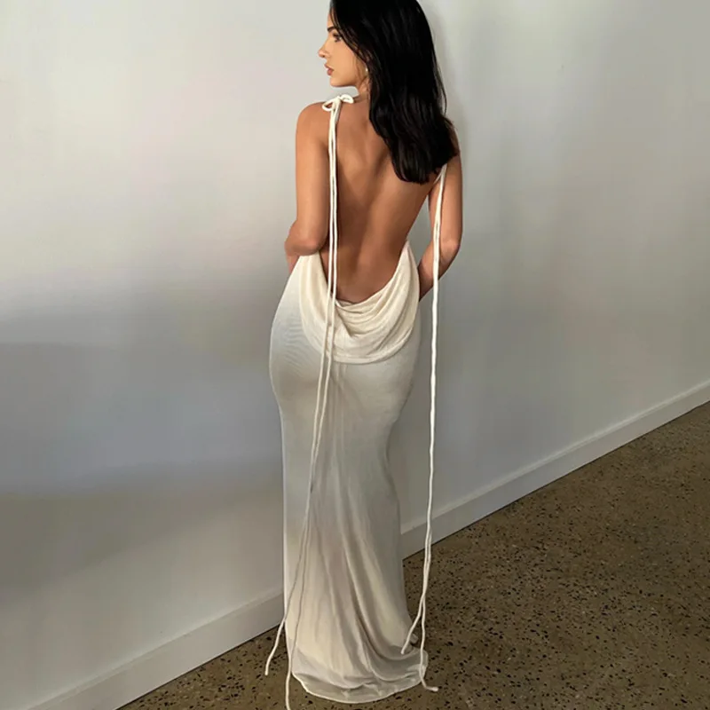 Backless Maxi Dress Elegant Party Dresses For Women  Luxury Chic Woman Long Evening Dresses Wedding Cocktail