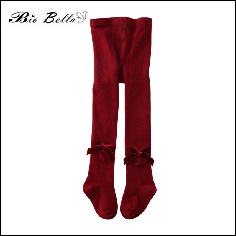 

Girl Baby Pantyhose Knitted Pants 100% Cotton Think Bowknet Infant Girls Trousers Birthday Princess Pants Legging For 1 2 Years