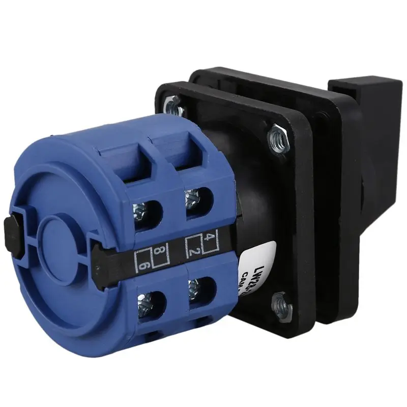 Переключатель поворотный пластиковый BAAJ-4X AC660V 25A, 2-полюсный, 3-позиционный, мгновенного действия, синий+черный (art.: 3920da57ccba4) - 3920da57ccba4