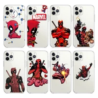 deadpool super hero for apple iphone 13 12 11 pro max mini xs xr x 8 7 6s 6 5 plus transparent soft phone case cover