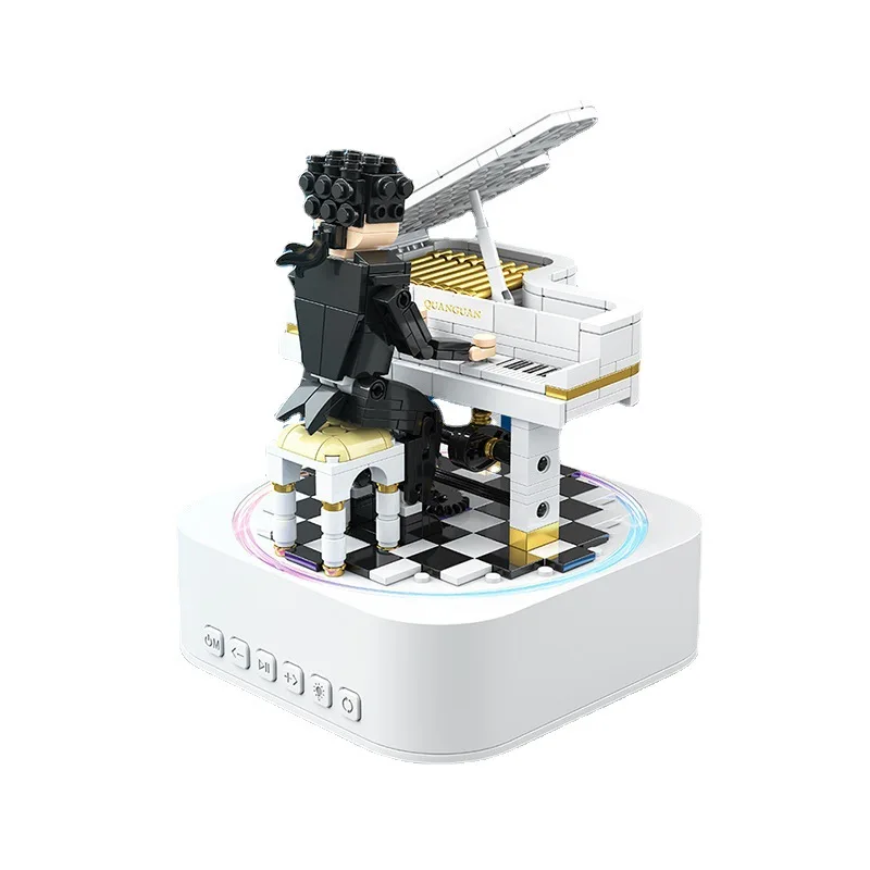 

Music Box Model Piano Concert Building Blocks Bluetooth Speaker Pianist DIY Collection Model Puzzle Ornaments Toy Kid Adult Gift