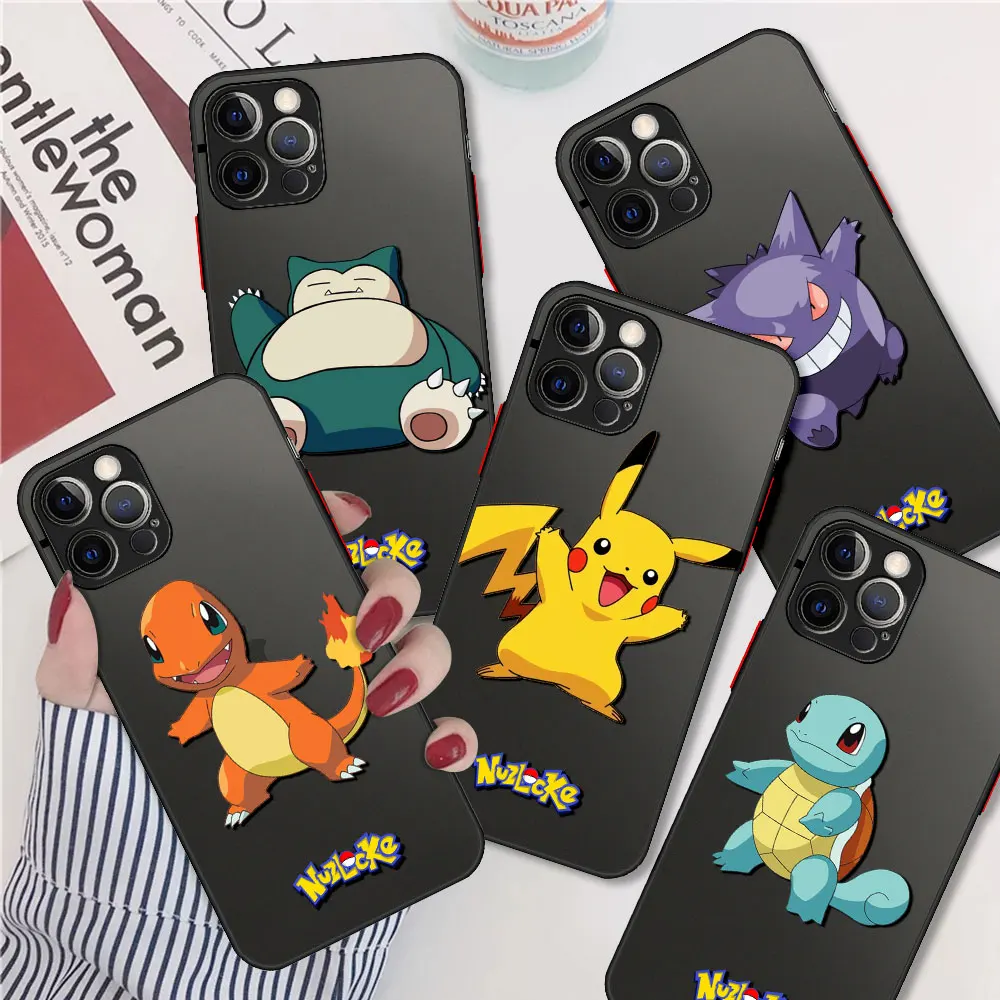 

Pikachu Pokemon Phone Case for Apple iPhone 13 Pro Max 12 Mini 11 Pro 8 7 Plus XR X 6S XS SE2 SE3 Hard Fundas Matte Coque