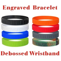1pc personalized silicone bracelet custom logo rubber band engraved name multi color bracelets debossed wristbands for party