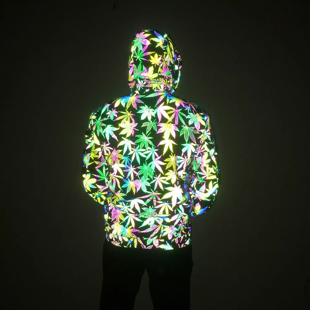 

NEW IN Mushroom Colorful Reflective Men Autumn Spring Jackets Harajuku Reflect Light Workout Coats Jogging Clothing Jaqueta Masc