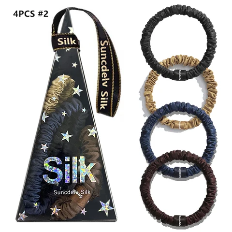 Резинки для волос из шелка Guoxi, 4 шт.
