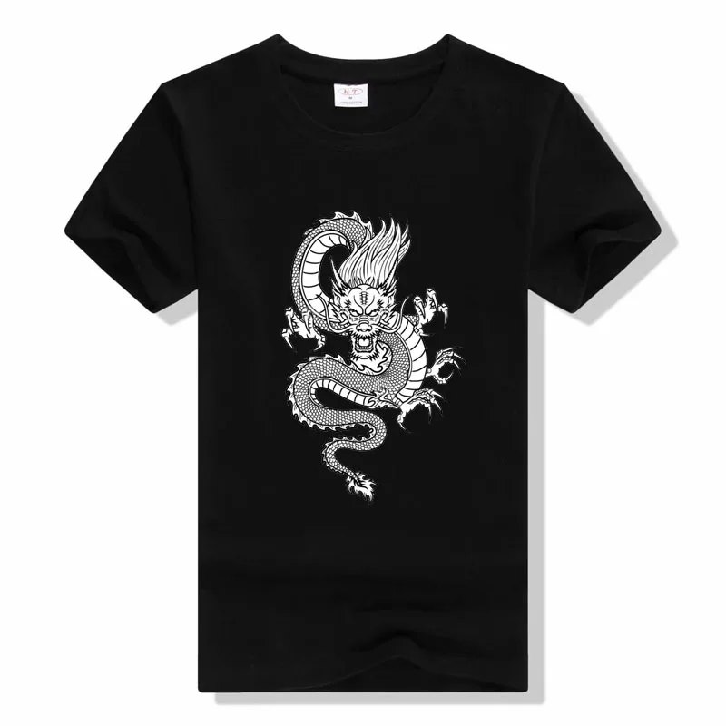 

Dragon Print T-shirt Summer Fashion Men Women Cotton Short Sleeve Streetwear O Neck Funny T Shirt