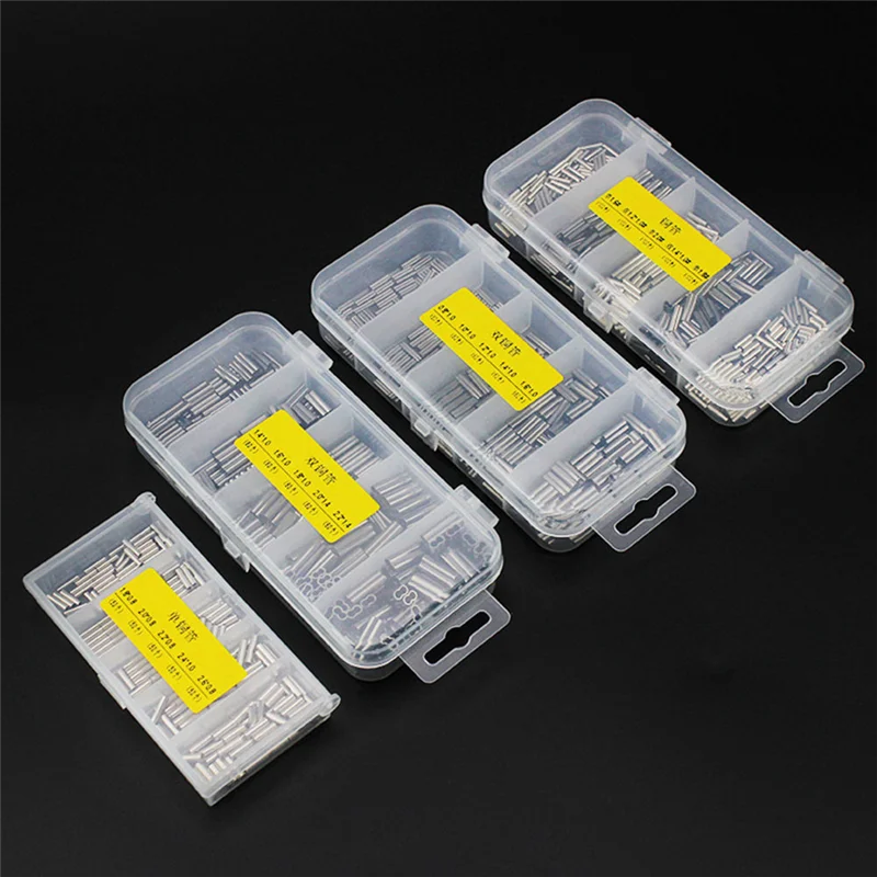 

Обжимные муфты с одним/двойным цилиндром, 500 шт., круглые медные трубчатые соединители для лески, разные медные трубки