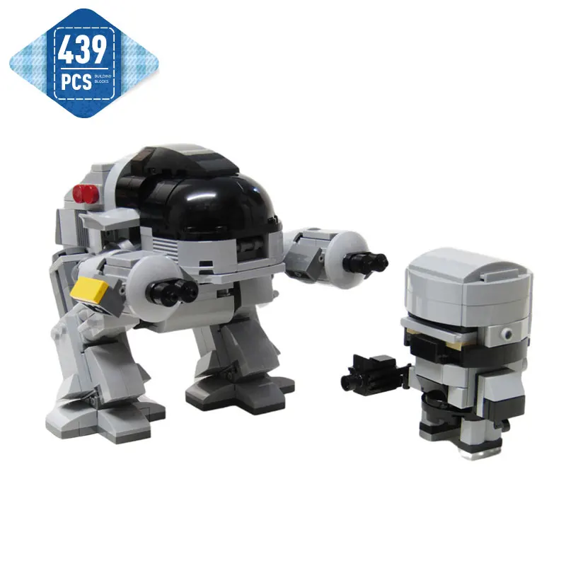 

Moc Movie Robocoped Vs ED-209 Robot Mechanical Mecha Building Blocks Set Figures Assembly Bricks Model Toys for Children Gifts