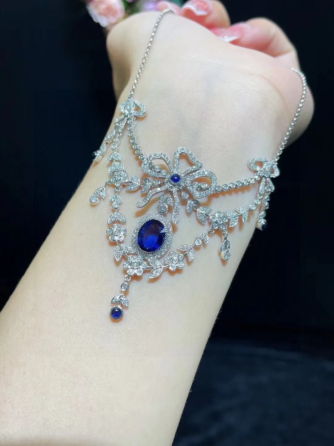 Оригинальные ювелирные изделия бриллиантовое ожерелье из 18-каратного белого