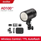 Карманная вспышка Godox AD100Pro 100Ws TTL 2,4G HSS 18000s с литиевой батареей 7,2 В2600 мАч 360 полная мощность вспышки 0,01-1.