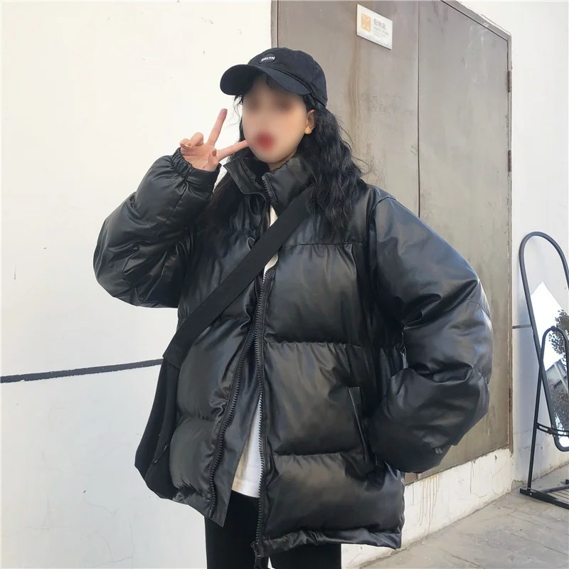 Warm Bread Coat Ladies Winter Solid Casual Simple Jacket Women Korean Loose Thick Cotton Down Jackets All-match Fashion Overcoat
