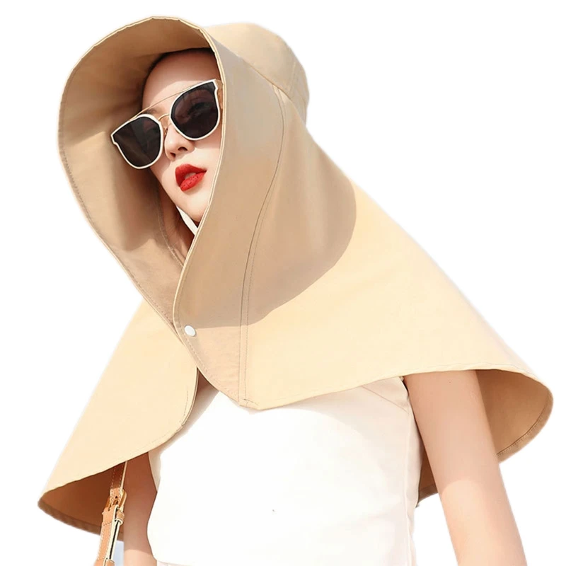 

Summer Sunscreen Hat Women's Anti-ultraviolet Sunshade Sun Hat Cycling Neck Guard Shawl Face-covering Fisherman Hat