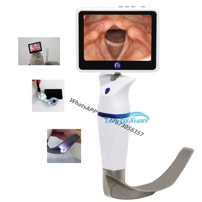 

HD Image Reusable Stainless Steel Handheld Laringoscopio Video Laryngoscope Kit with 5blades for Pediatric and Adult