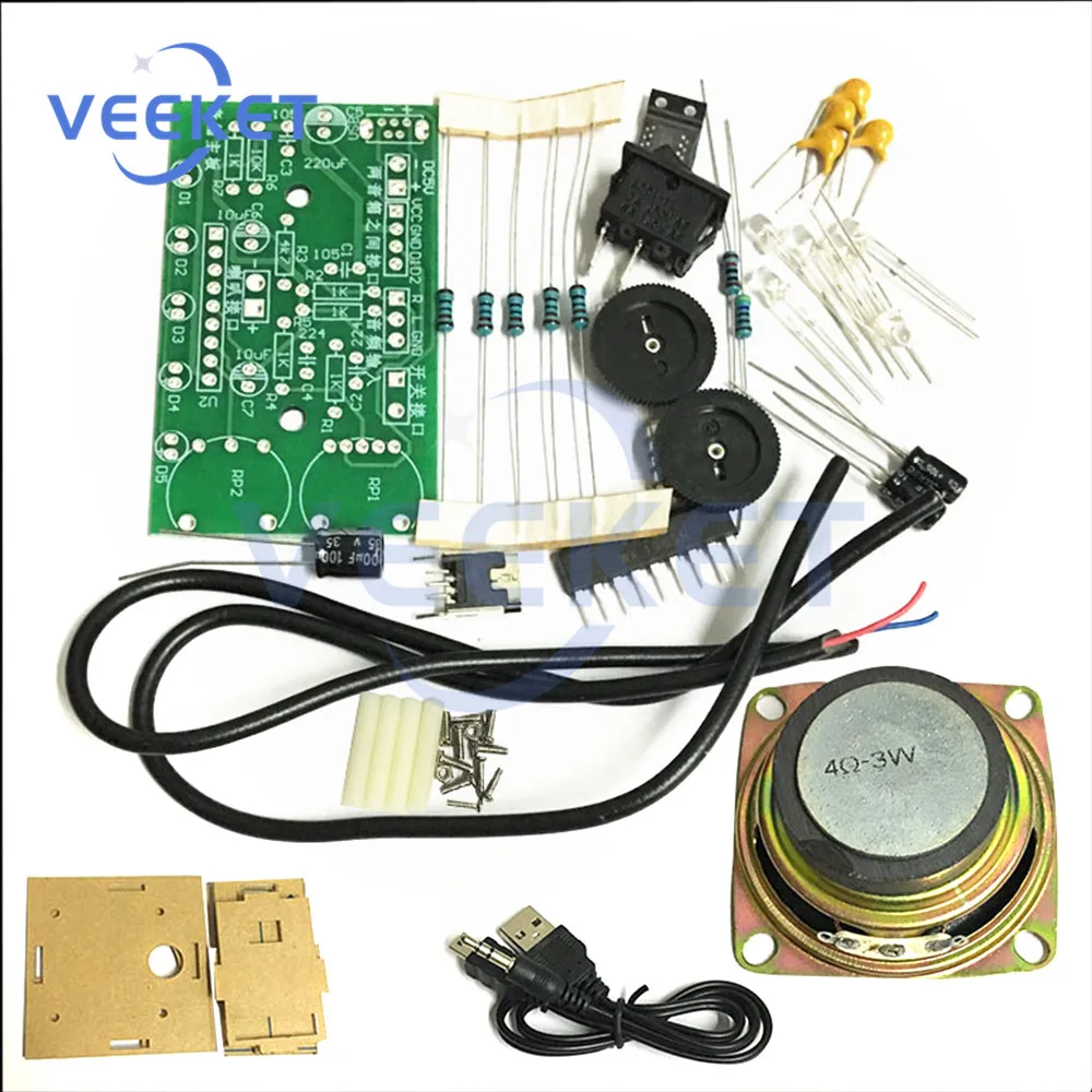 

3W Mini Speaker DIY Electronic Kit Small Power Amplifier Computer Audio Welding Practice Training Speaker Single/Dual Audio DIY