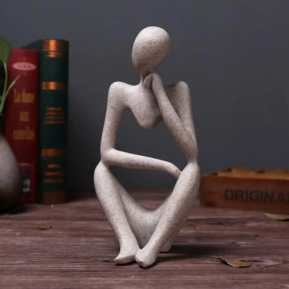 

European Style Figurine Home Decor Statue Thinker Sculpture Abstract Office