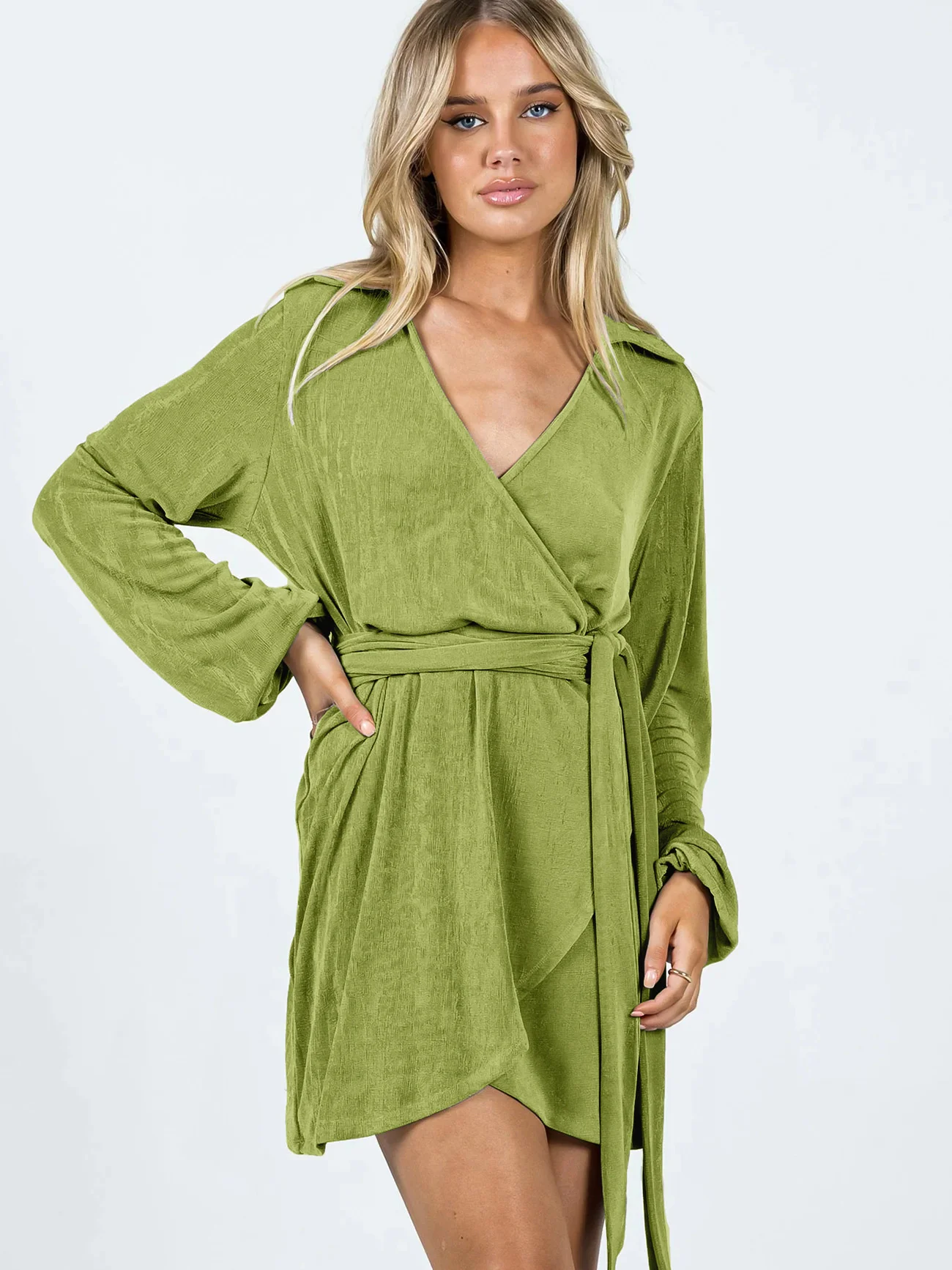 

2023Casual sexy slim-fit dress, Dress DIY Lacing Short Skirt Women's Knitted Cardigan V-Neck French Skirt