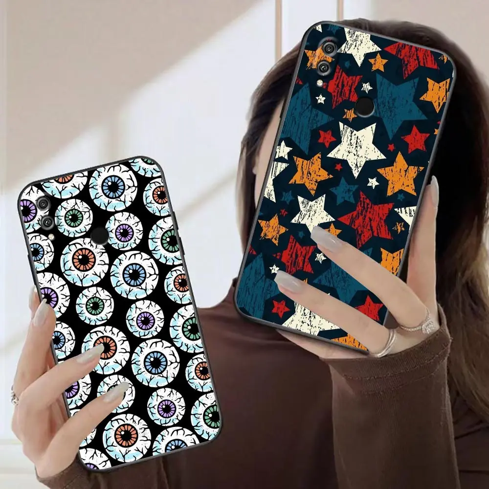 

Abstract Dense Gesture Eyes Phone Case For Huawei Honor X50 X40 X30 X20 X10 X9 X9A X8 X7 V40 Magic 3 4 5 Case Funda Coque Shell