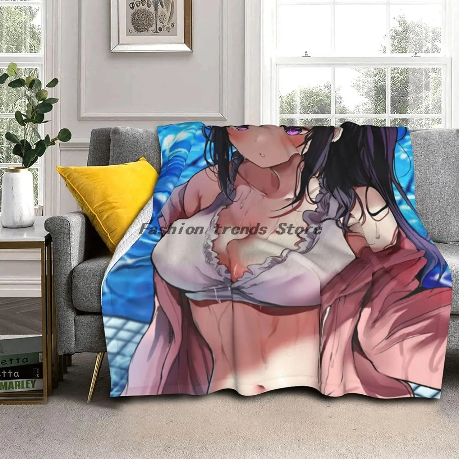

Sexy Anime Girls Blanket-Anime Loli Lamb Blanket-Sherpa Blanket，Flannel Fleece Blanket Anime Blanket
