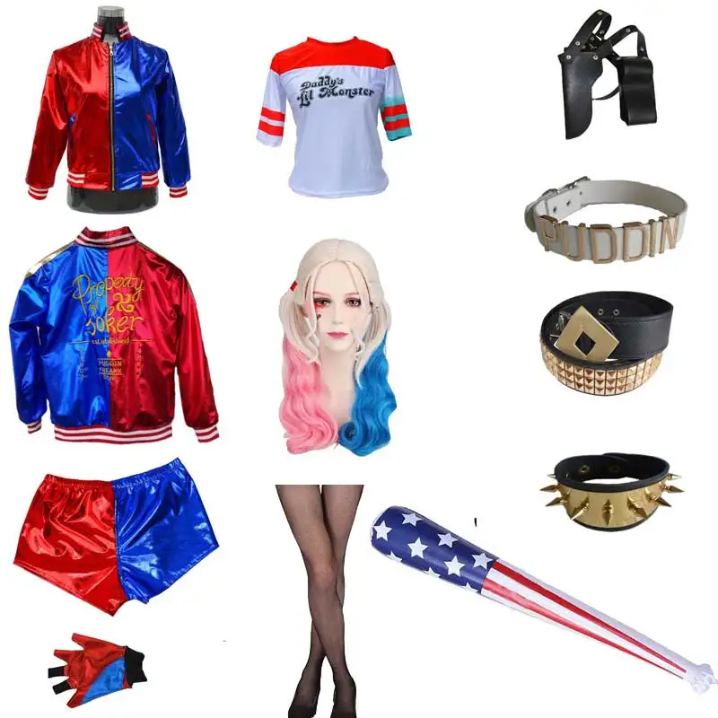 Сшитые высококачественные костюмы для косплея Харли женщин и девочек старшего