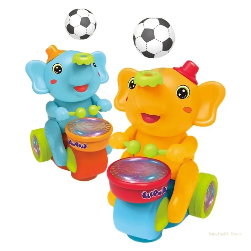 

Y4UD Infant Toy Beating Drum Elephant Boys Girls Light Music Toy Preschool Early Educational Toy Great Gift for Kid Present