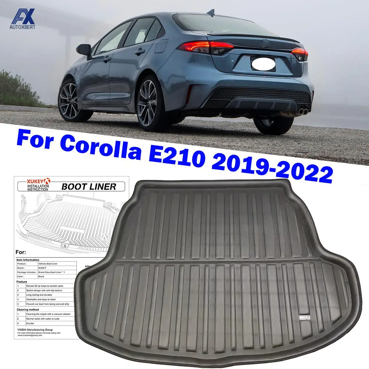 

Коврик для багажника Toyota Corolla, 4 двери, седан, Saloon E210 2019 2020 2022
