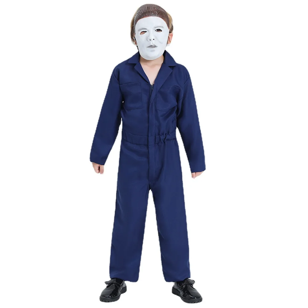 P-Jsmen Child Michael Myers Costume Cosplay Movie Halloween Character Uniform Halloween Costume for Kids