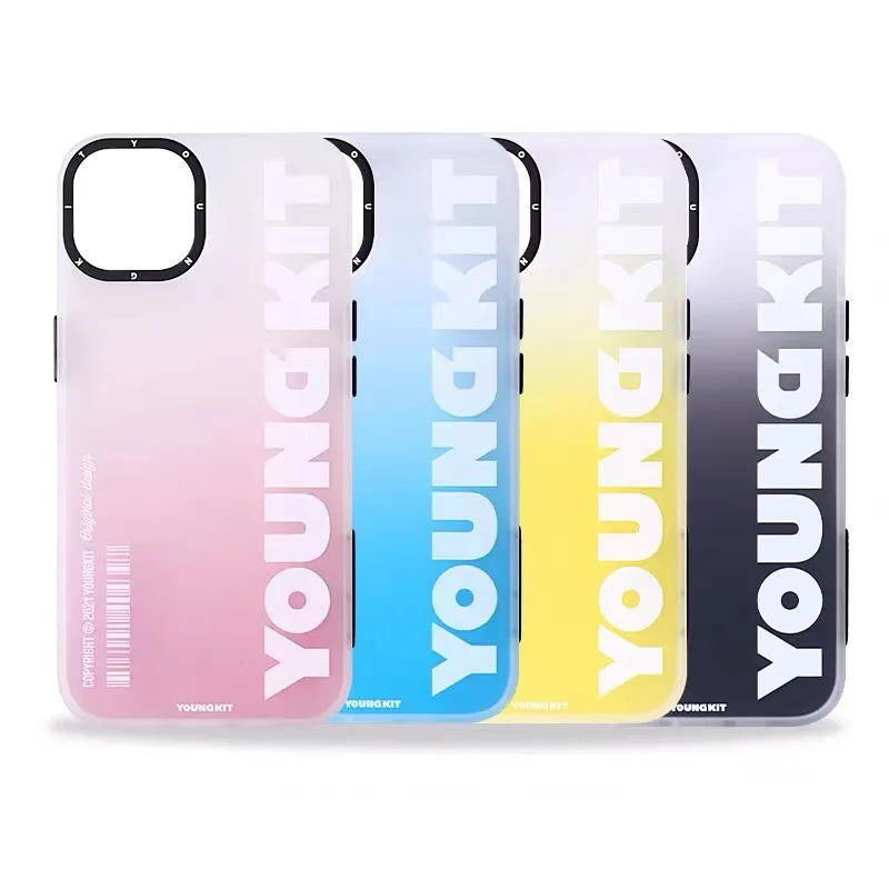 

Youngkit Cover iPhone 12 13 Pro Max Case Fashion Cell Phone Laser Colorful Gradient iPhone Anti-drop Case Smartphone Phone Gift