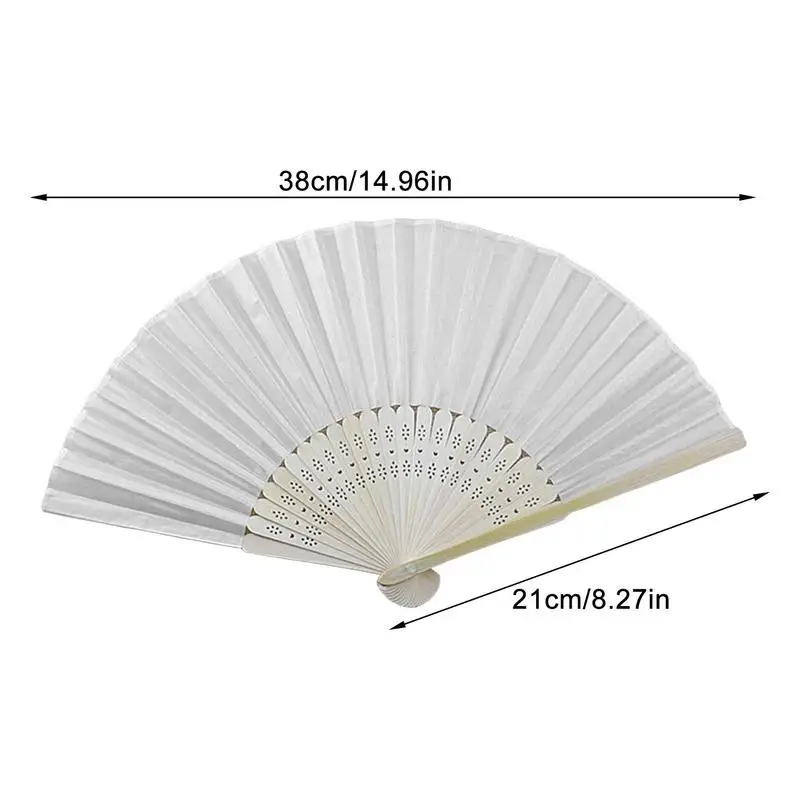 Folding Silk Hand Fan Foldable DIY Bamboo Handheld Fans Wedding Fans For Guests Hand Painted Double Dough Fan Home Portable Wall images - 6