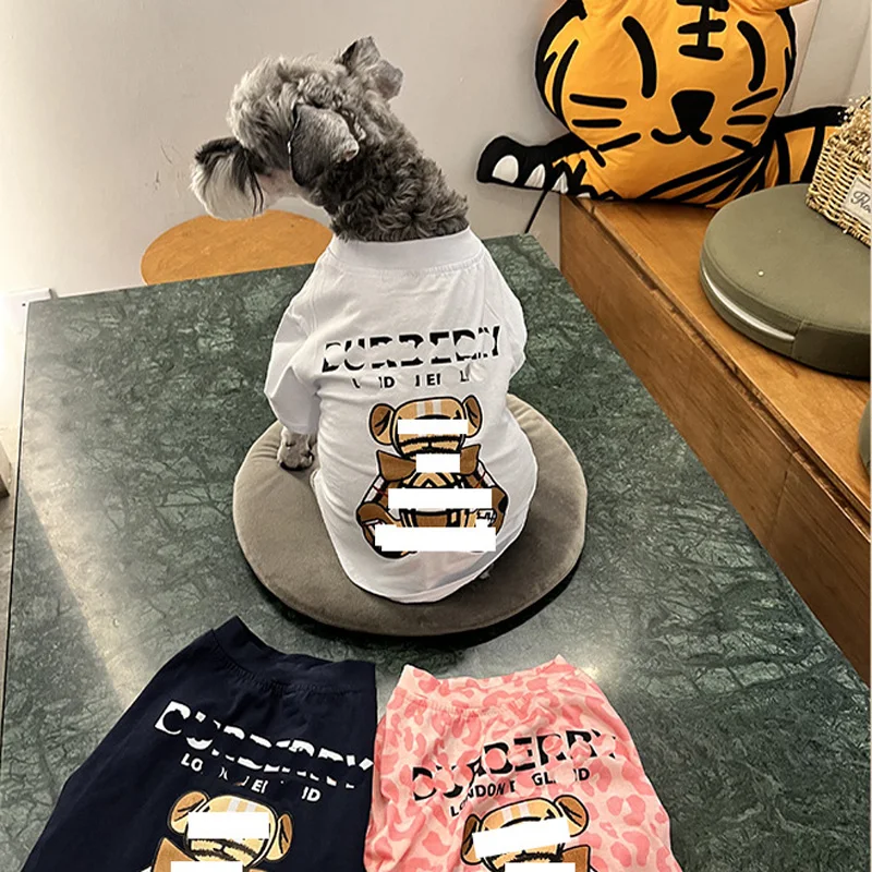 

New Pet Cat Dog Summer Thin Bear Pattern Clothes Fashion Trend T-Shirt Sweater Small Medium Dog Clothes Decoration Accessories