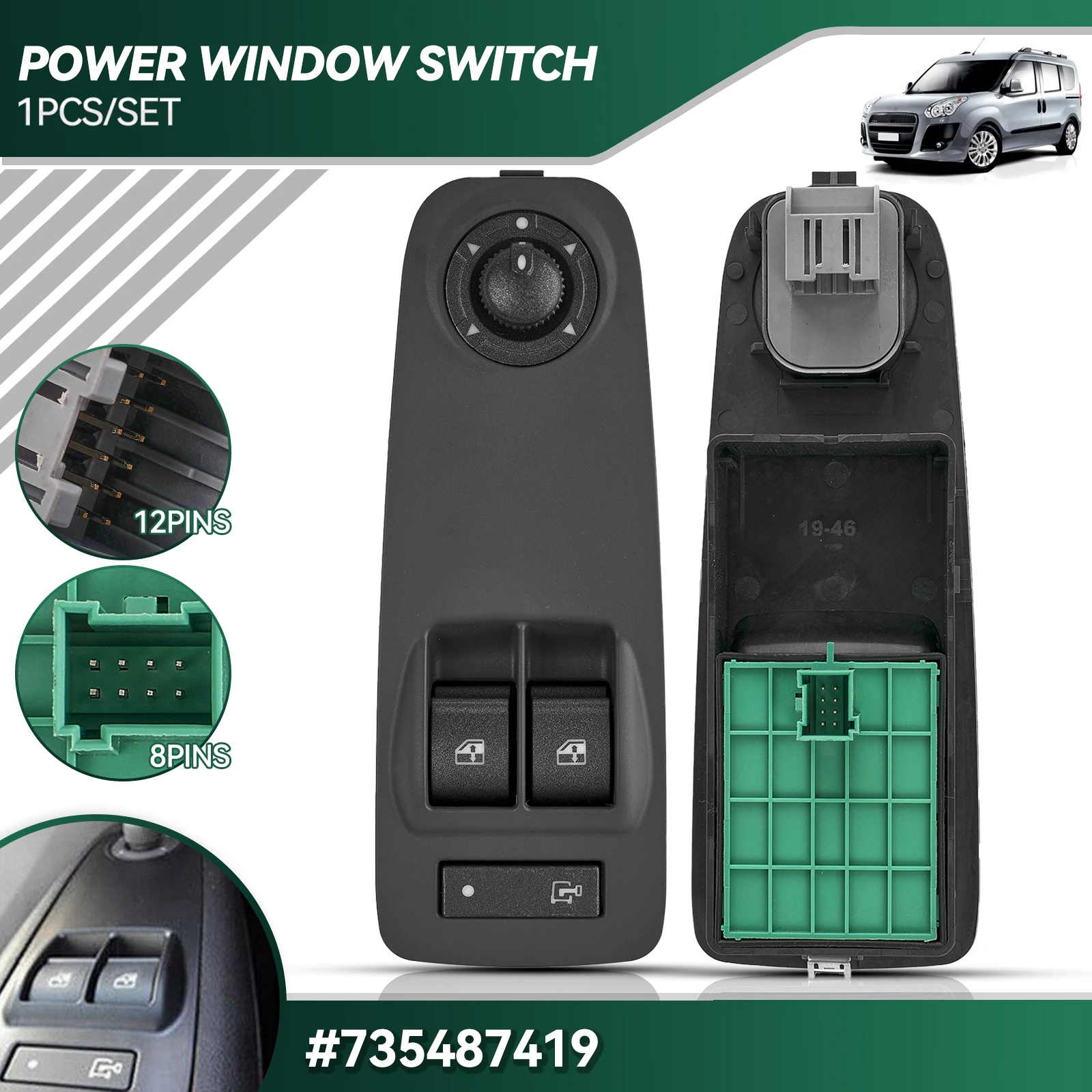 

Регулятор стеклоподъемника Power Master, кнопка переключения для Peugeot Boxer Citroen Jumper, реле Fiat Ducato Doblo 735487419