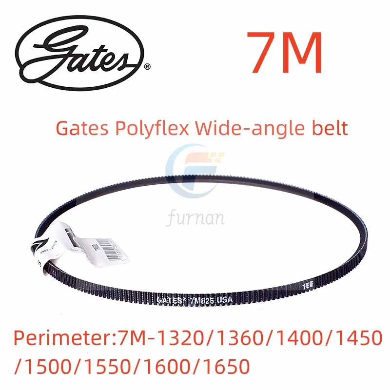 Широкоугольный ремень Gates Polyflex 7M1320 7M1360 7M1400 7M1450 7M1500 7M1550 7M1600 7M1650, треугольный ремень передачи
