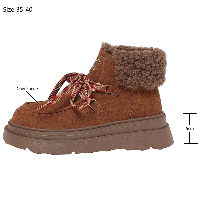 Insicre 2024 зимняя обувь ручной работы женские зимние ботильоны из коровьей замши на