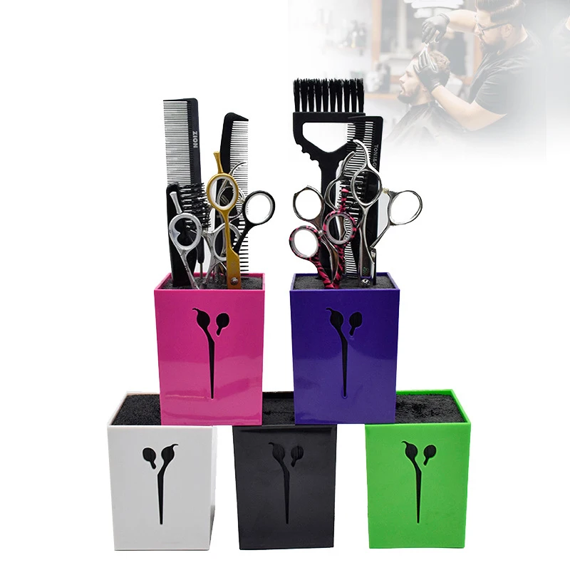 

Парикмахерская подставка для ножниц Чехол для парикмахерской ножницы для волос коробка для хранения Органайзер держатель для ножниц оптов...