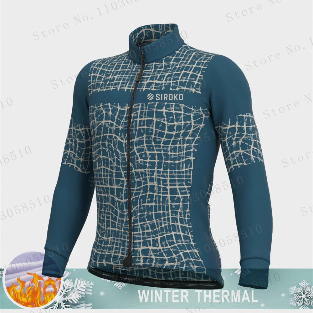 Siroko 2024 зимний термофлисовый велосипедный трикотаж топ MTB уличная мужская