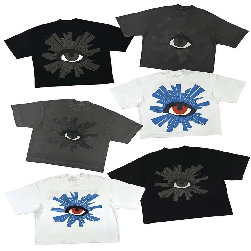 

HOUSE OF ERRORS T Shirt Men Women 1:1 High Quality Washed Black Oversized Foam Printing T-Shirts