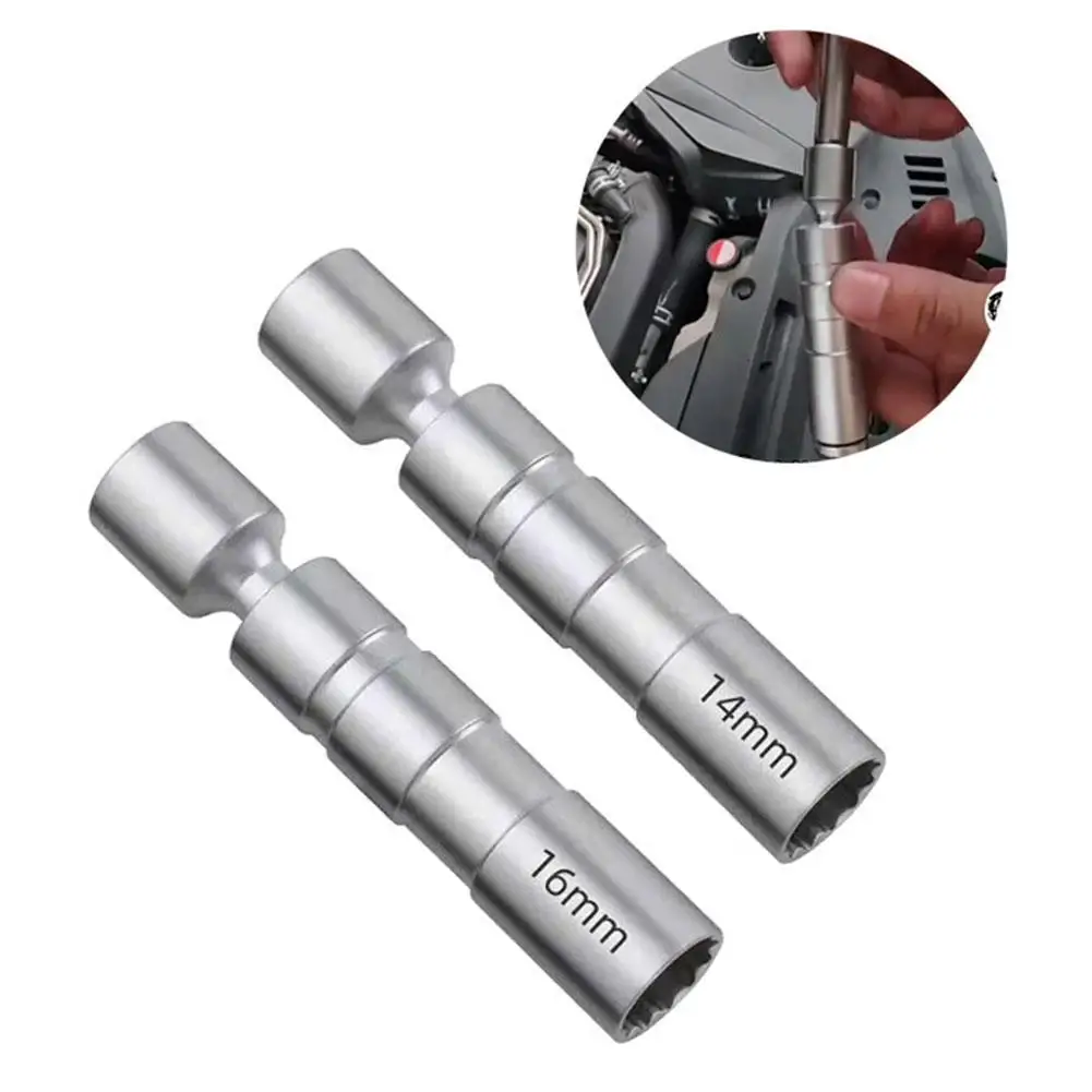 

14/16mm Spark Plug Socket Wrench Magnetic 12 Angle Repairing Removal Tool Thin Wall 3/8" Drive Sockets Car Accessories