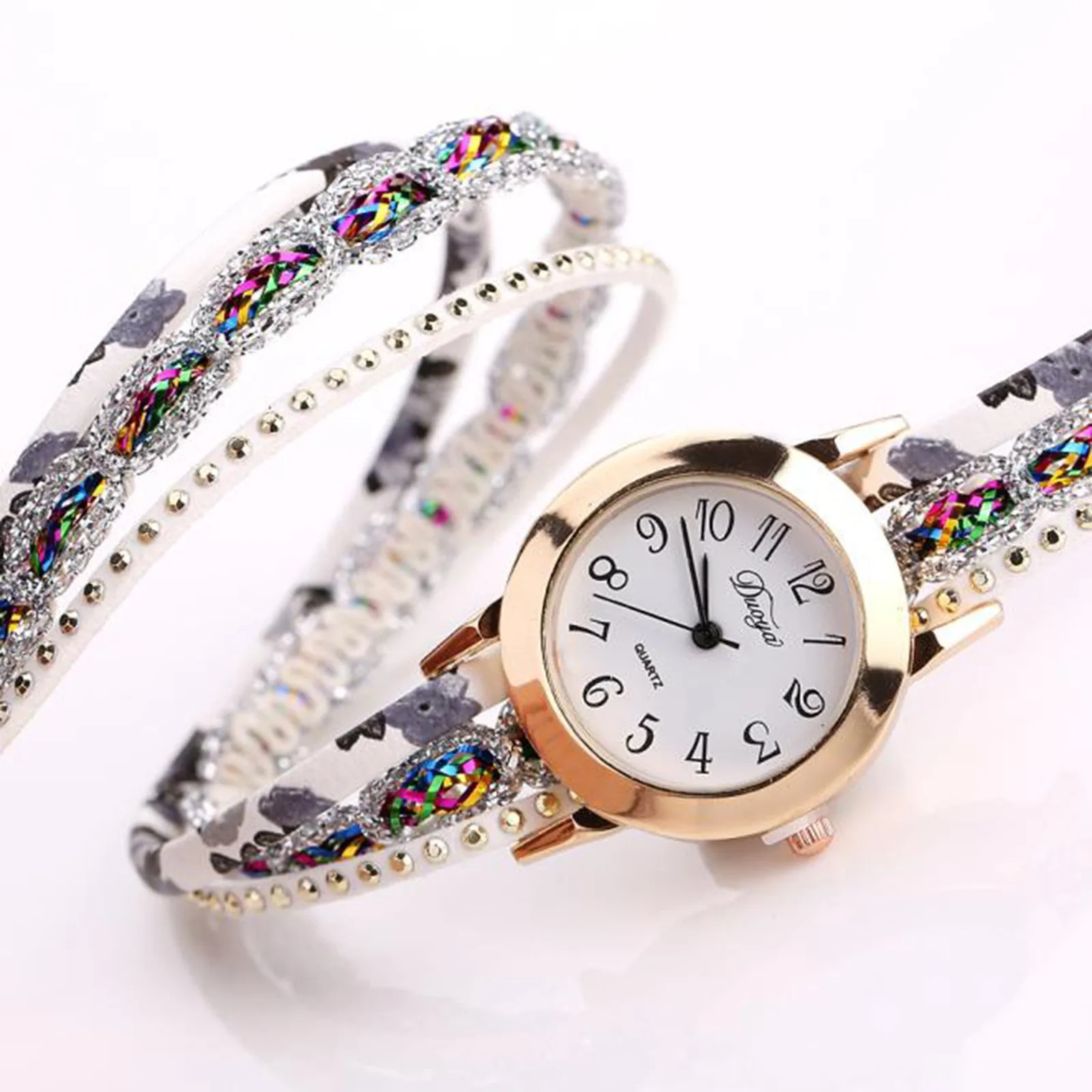 

Watches Women Popular Quartz Watch Luxury Bracelet Flower Gemstone Wristwatch часы женские наручные relogio rose gold feminino