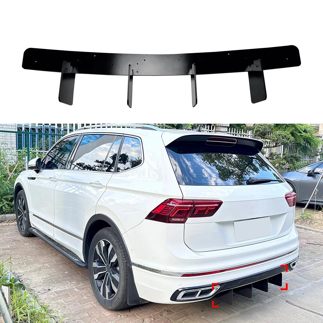 Фото 5-лопастной диффузор-спойлер для заднего бампера автомобиля VW Tiguan MK2.5 Standard R-Line 2021-2023 №1