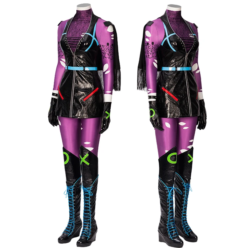 Halloween Carnival Punchline Cosplay Alexis Kaye Costume Sexy Lady Joker Outfit with Boots Custom Made |