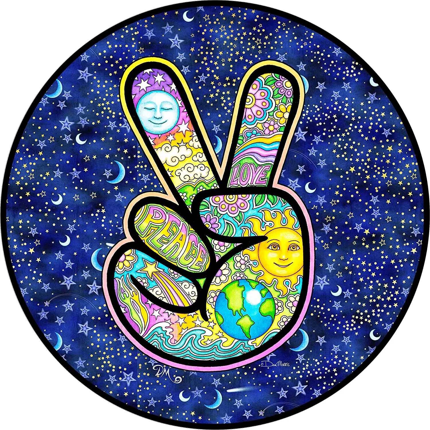 

Tire Cover Center Peace Sign Hand Earth Auto Parts Graphic Printed Accessories Spare Tire Cover