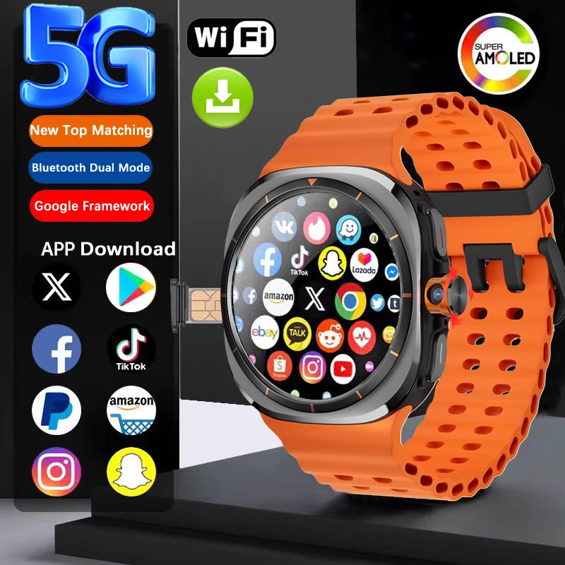 Samsung Smartwatch С 4G 5G GPS 800W HD-камерой SIM-картой Фитнес-трекер Монитор Сердечного Ритма