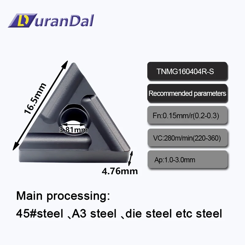 

TNMG 160408 160404 R -S High Quality Carbide External Turning Inserts Metal Lathe Parts for Rough Machining Steel Cutting Tools