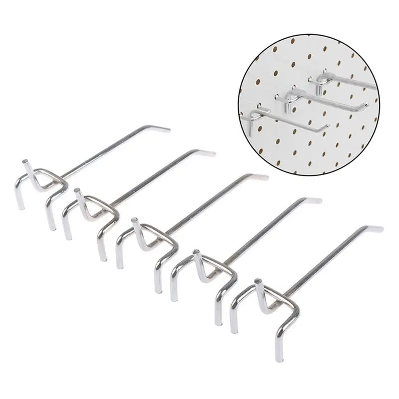 

50PCS Stainless Steel Pegboard Three-legged Hooks Universal Fit Hole Board Hook For Storage And Organizing A Wide Range Of Tool