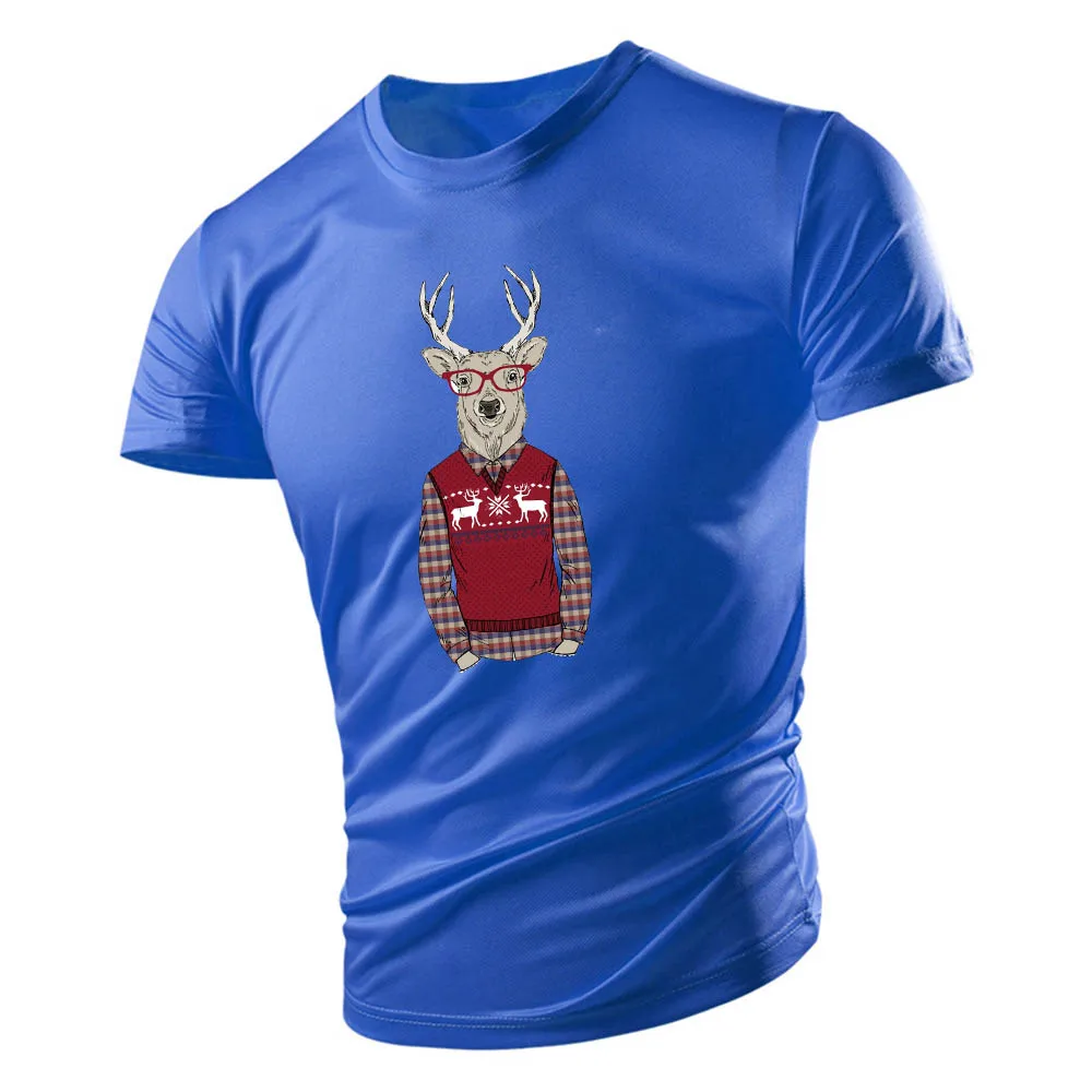 

Summer 2D Fun Printed Cartoon Animal Fashion Outdoor Loose Round Neck Quick Dry Design Sense Men 2023 New Short Sleeve Top