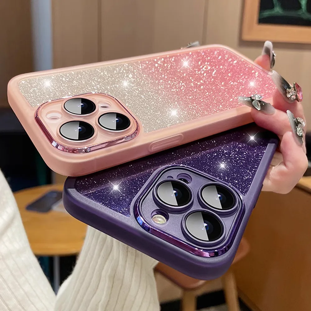 Bling Glitter Phone Case For OPPO A16 A17 A16S A5 A9 A53 2020 A53S A54S Reno 11 12 Pro 11F 12F Camera Protection Silicone Cover