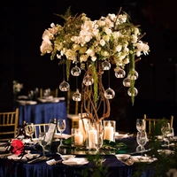 12pcs 68cm hanging tealight holder glass candle holder globes terrarium wedding candlestick vase home hotel bar decor