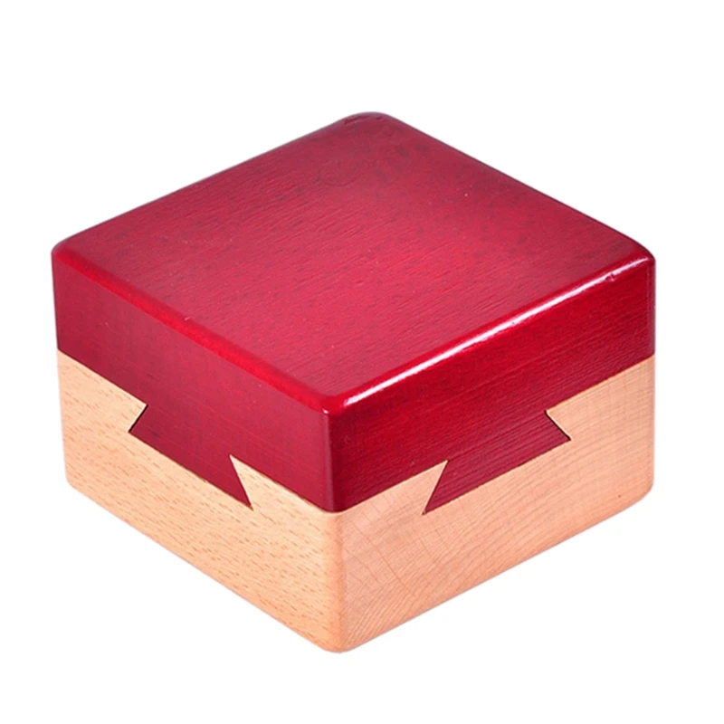 

Y1QE Mysterious Box Puzzle Master Secret Opening Box Wooden Red Magic Box with Secret Drawer Mysterious Gift Box Puzzle