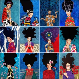 CHENISTORY Frame Diy Painting By Numbers With Frame Abstract Girls Cartoon Picture By Numbers Diy Craft For Home Wall Art Gift