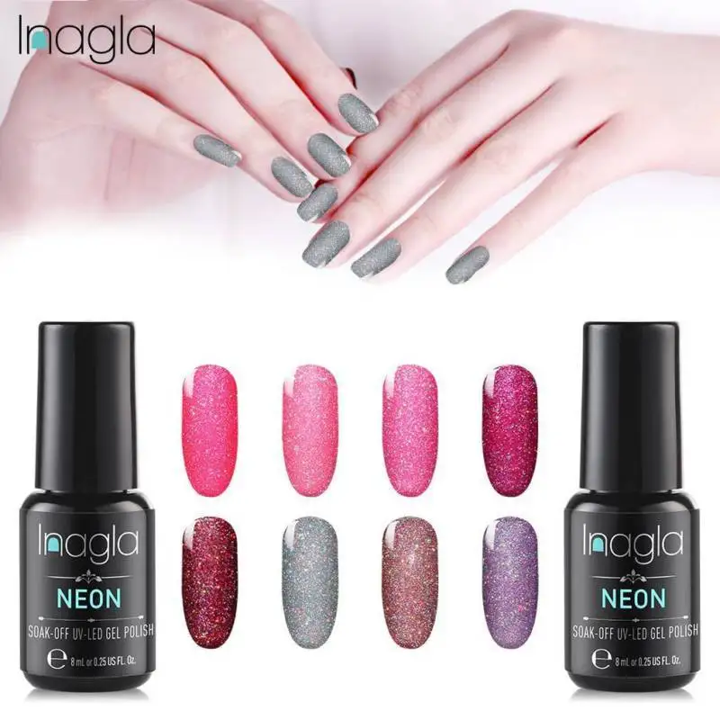 

Гель Inagla для ногтей 8 мл неоновый Платиновый цвет УФ светодиодный гель для ногтей лак для ногтей для маникюра гель УФ гель лак цвет s отмачива...