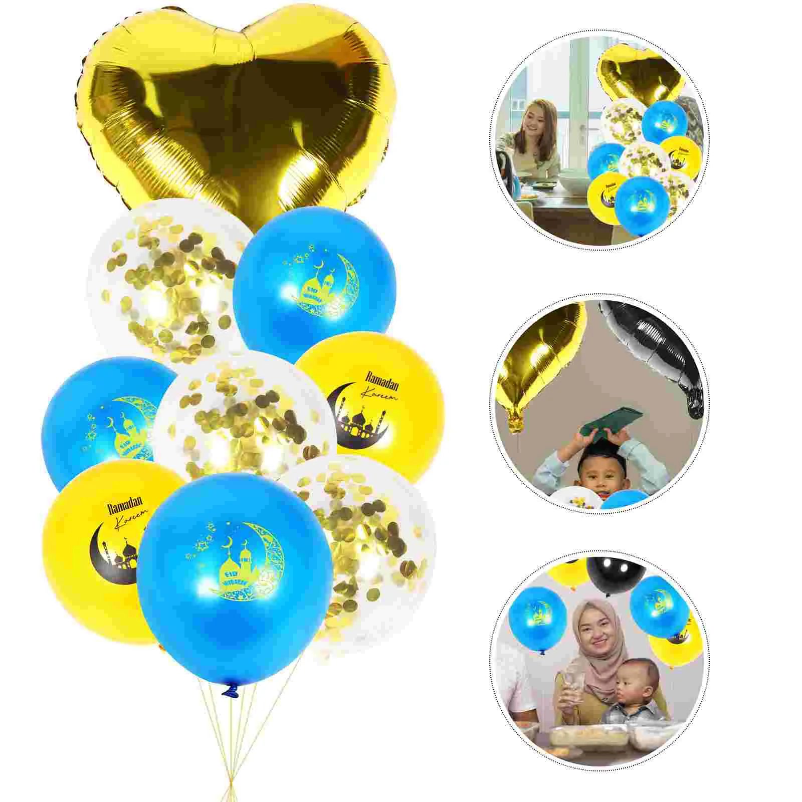 

Balloons Eid Gold Party Ramadan Mubarak Balloon Helium Props Islamic Favors Decor Kareem Islam Black Shaped Heartdecorations